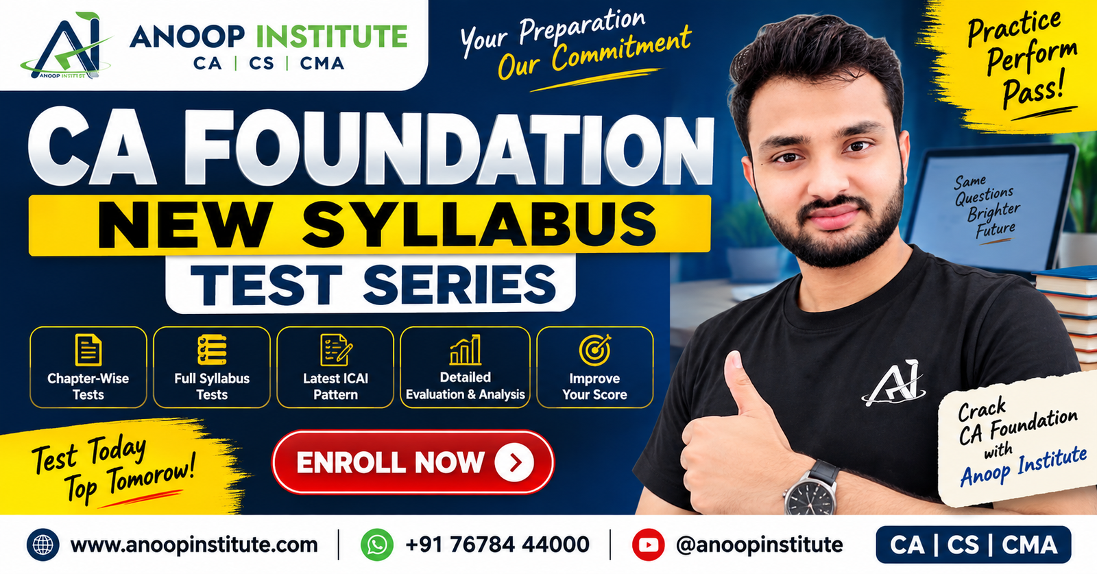 CA Foundation New Syllabus Test Series 2026 – Anoop Institute