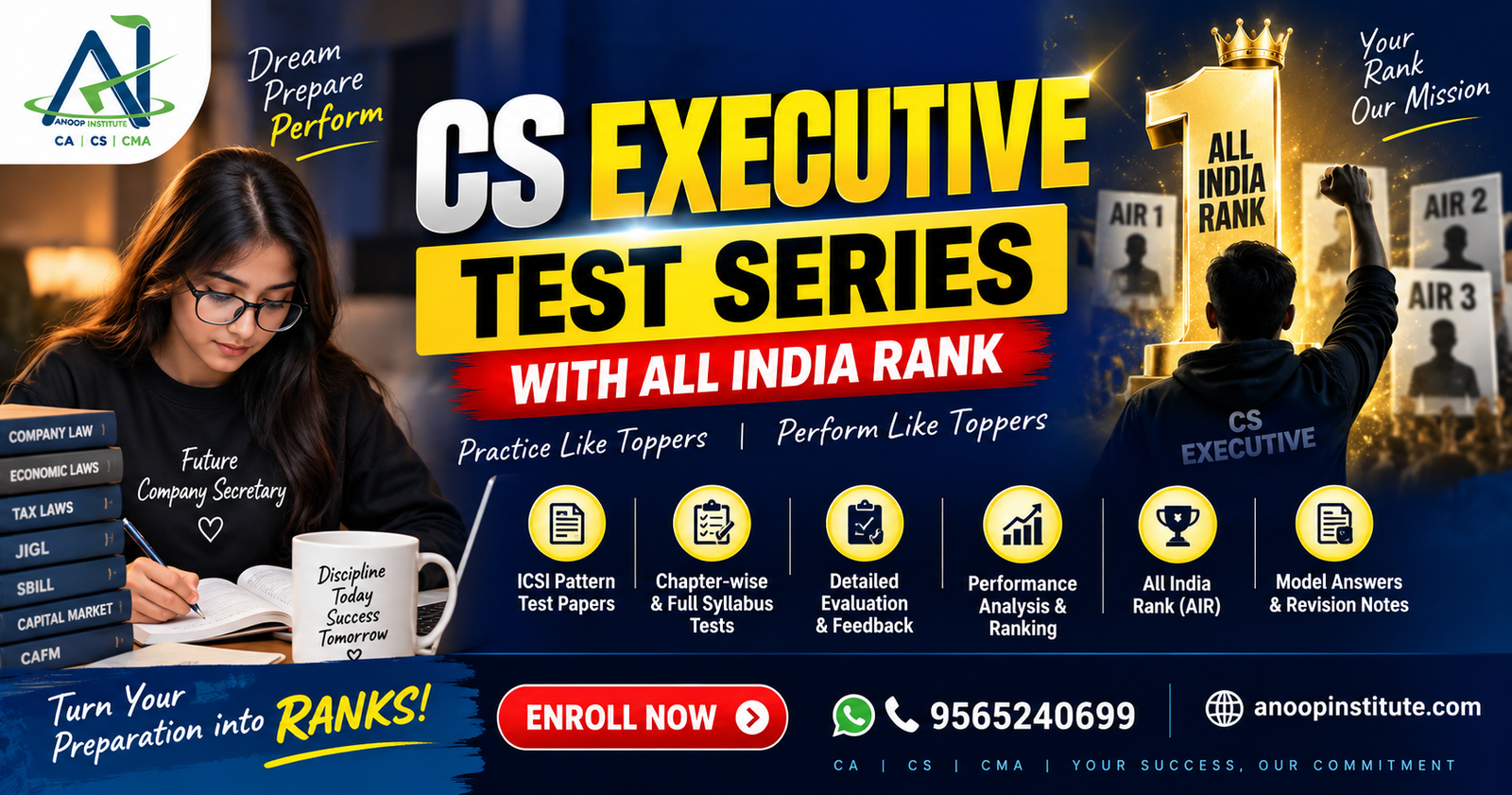 CS Executive Test Series with All India Rank (AIR) – Anoop Institute