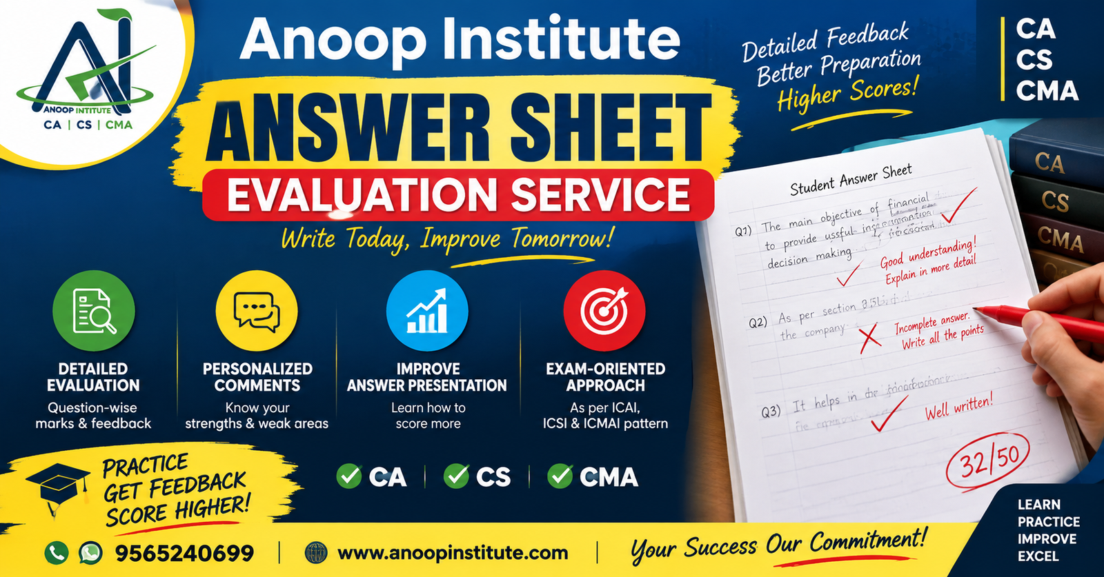 Anoop Institute Answer Sheet Evaluation Services – Fast, Reliable & Affordable