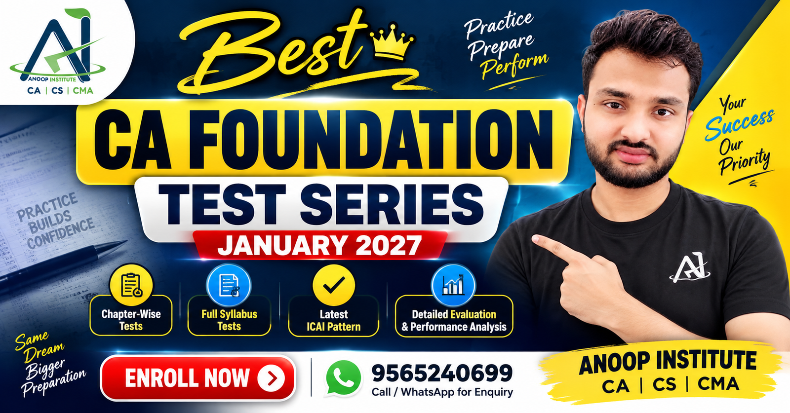 Best CA Foundation Test Series for January 2027 Attempt | Anoop Institute