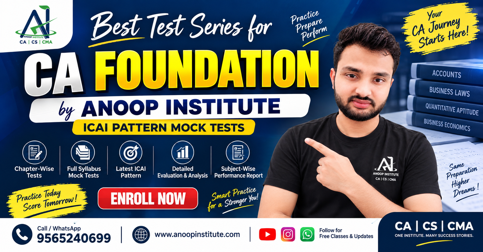 CA Foundation Test Series 2027 – Based on Exact ICAI Exam Pattern | Anoop Institute