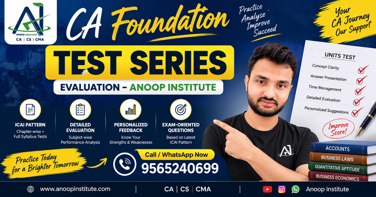 Best CA Foundation Test Series with Detailed Evaluation | Anoop Institute