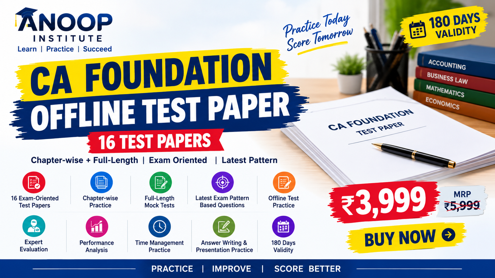 Best Offline Test Series in Delhi for CA Foundation Near Me | Anoop Institute