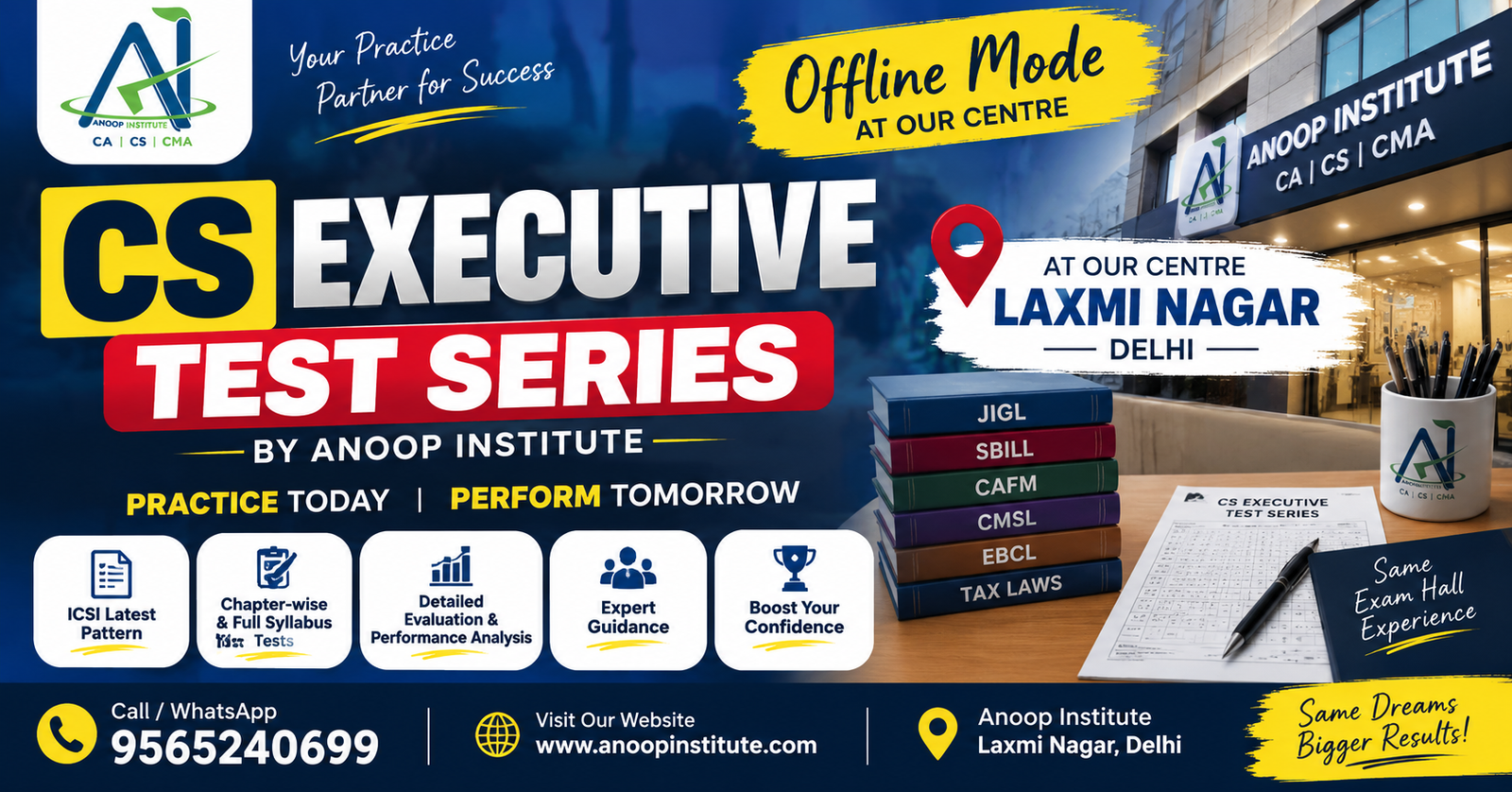 Offline CS Executive Test Series in Laxmi Nagar | Anoop Institute