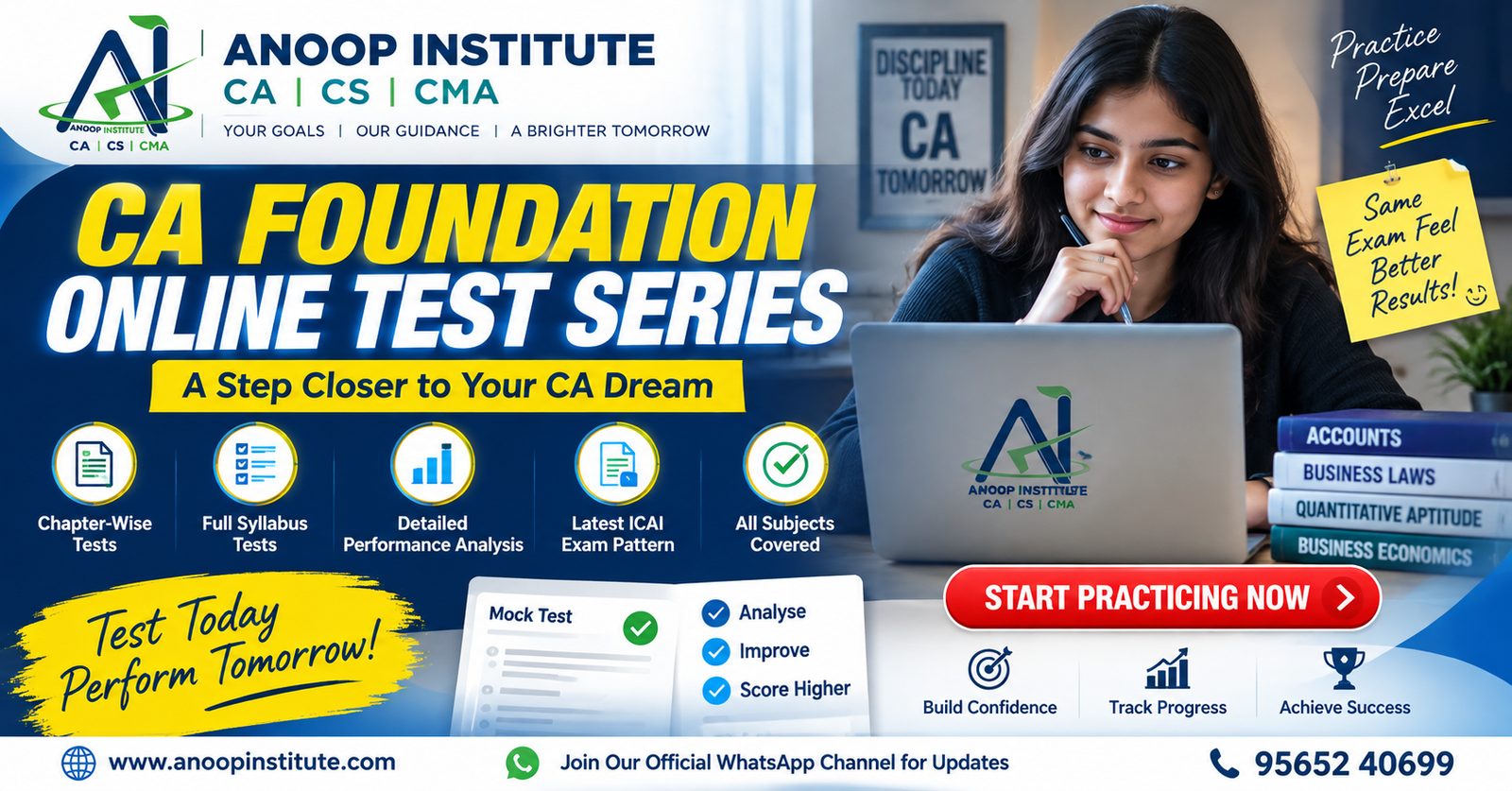 Best CA Foundation Test Series Online – Anoop Institute