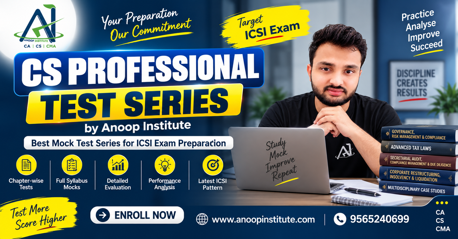 CS Professional Test Series 2026 – Anoop Institute's Best Mock Test Series for CS Professional