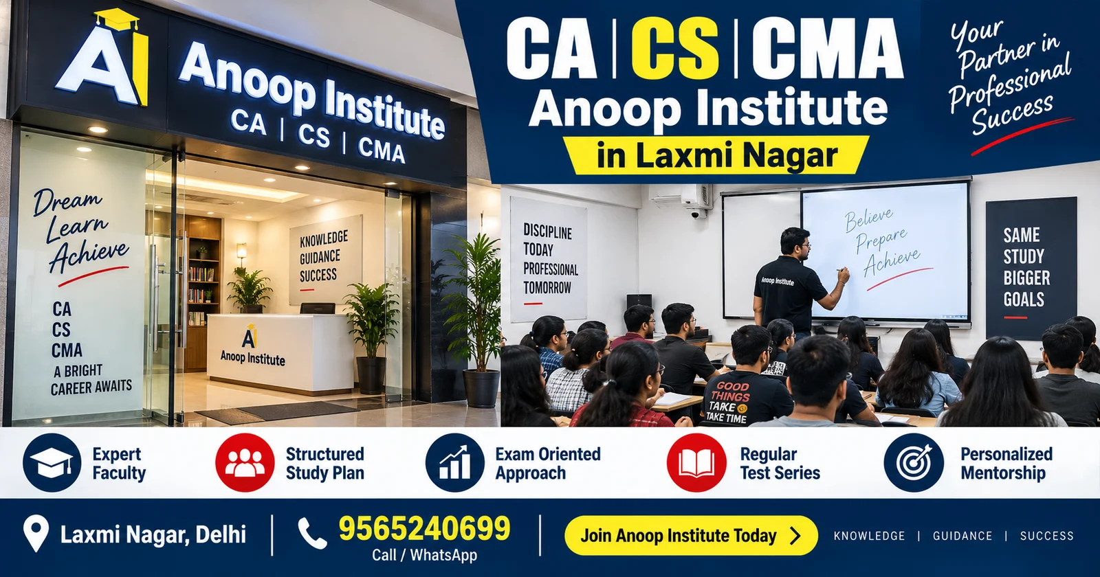 CA coaching near Laxmi Nagar metro station
