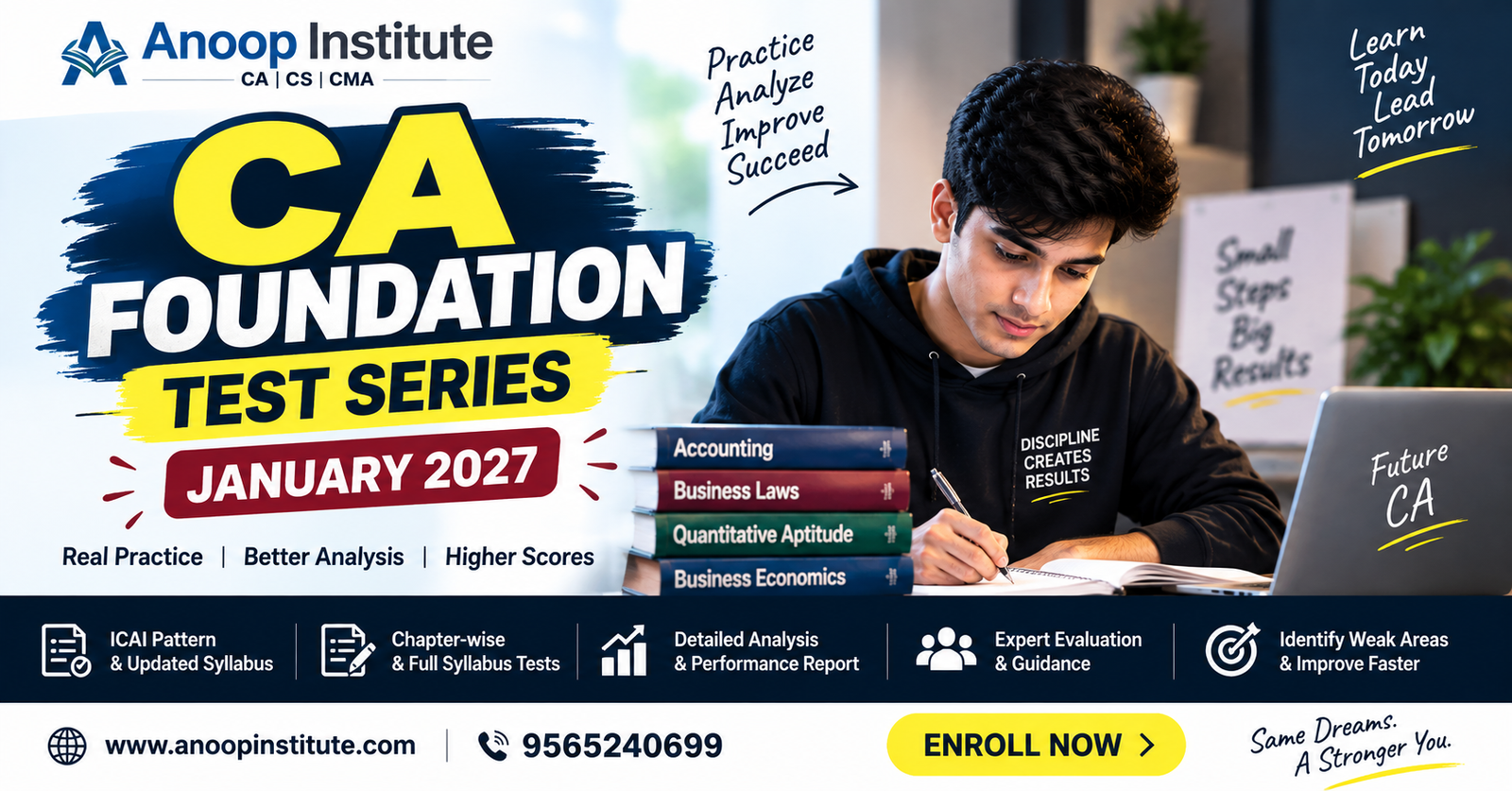 CA Foundation Test Series January 2027 – Attempt-Wise Mock Tests | Anoop Institute