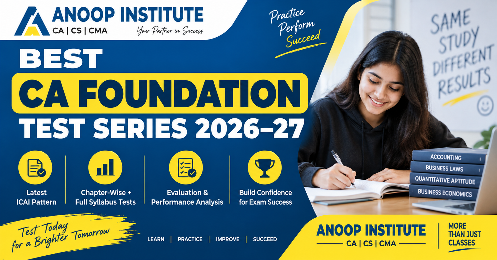 Best CA Foundation Test Series 2027–28 | Anoop Institute