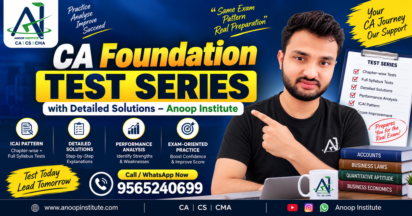 CA Foundation Test Series 2027 – With Detailed Solutions | Anoop Institute