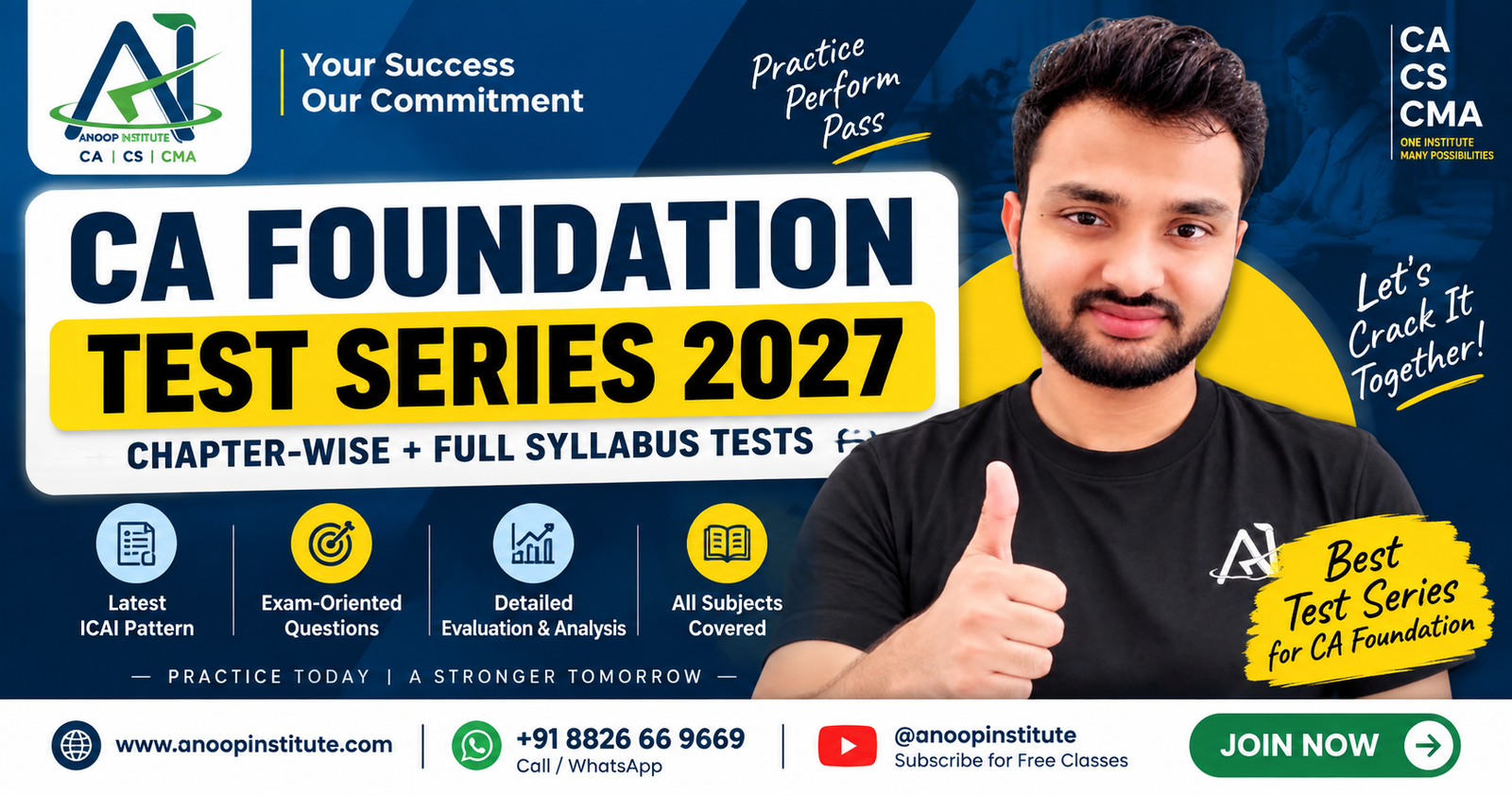 CA Foundation Test Series May/Sep/Jan 2027 – Anoop Institute