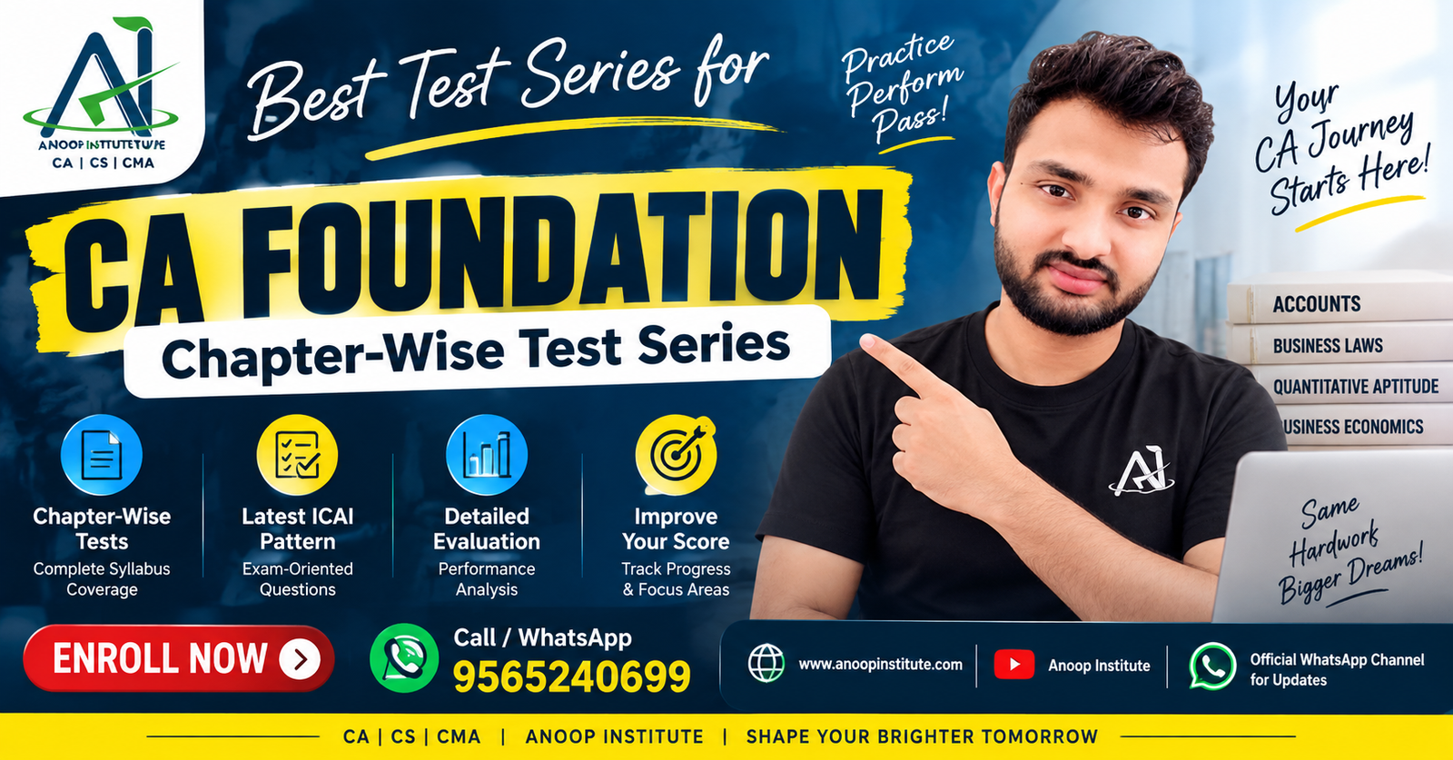 Best CA Foundation Chapter-Wise Test Series with Detailed Evaluation | Anoop Institute