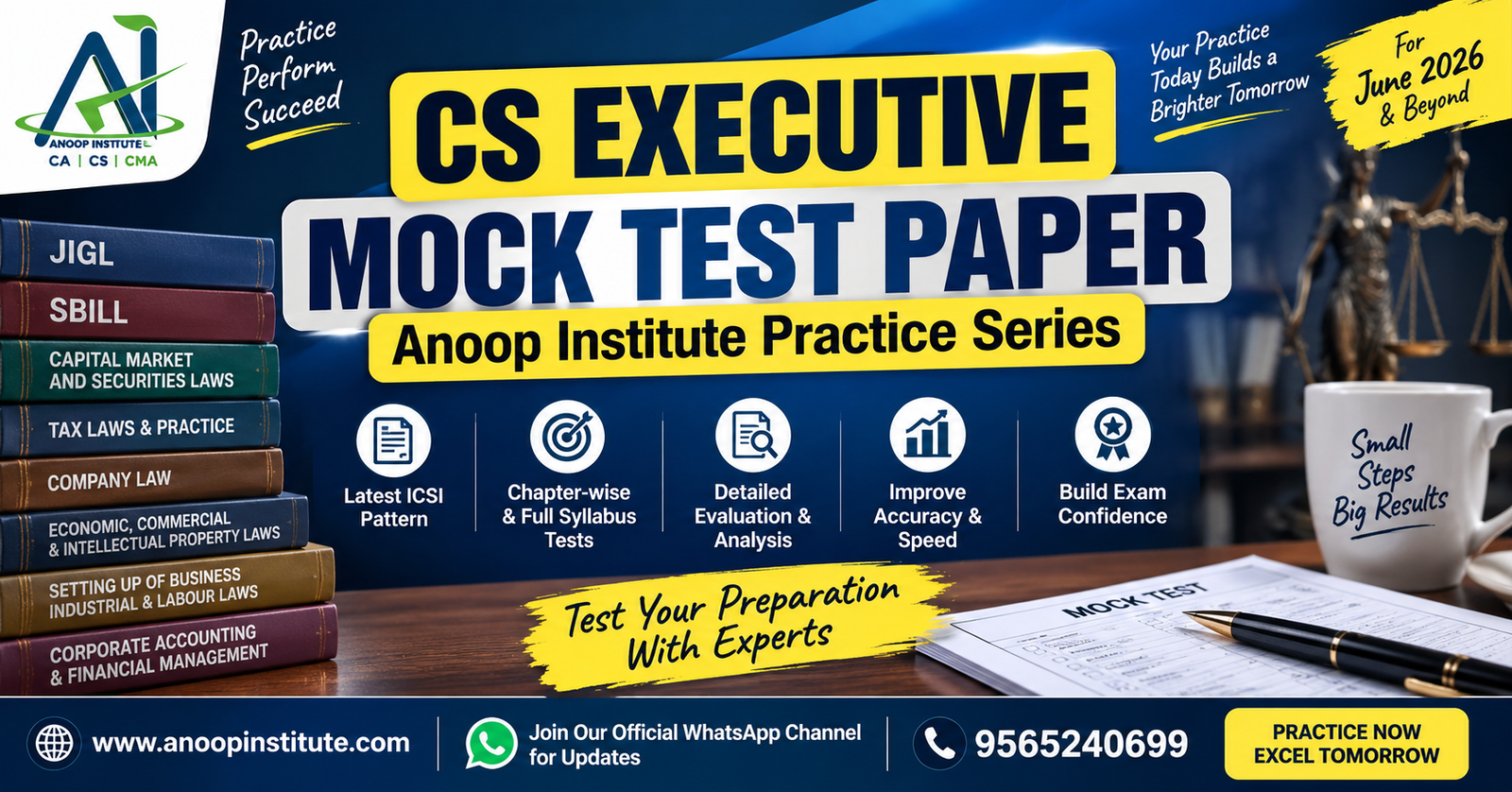 CS Executive Mock Test Paper 2026 – Practice Series by Anoop Institute
