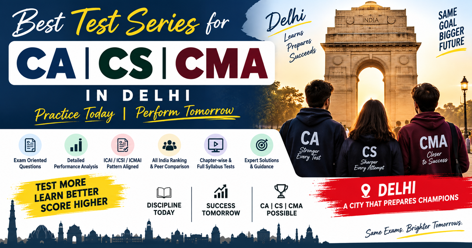 Best Test Series for CA, CS & CMA in Delhi (2026)