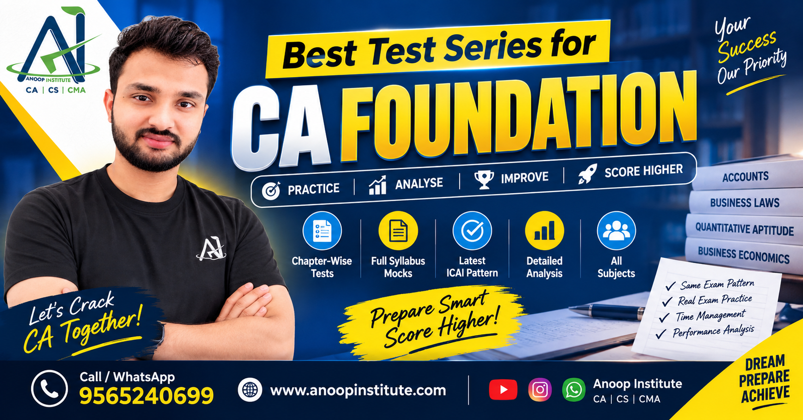 CA Foundation Quantitative Aptitude Mock Test 2027 – Free Practice Series | Anoop Institute
